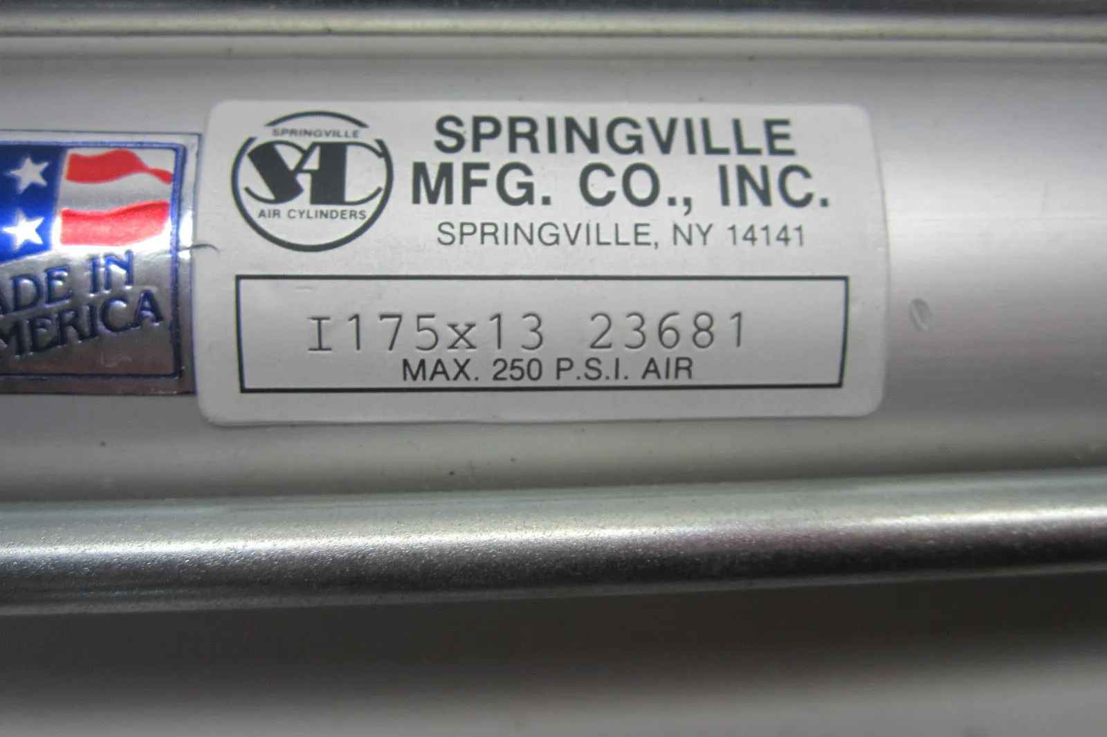 NEW SPRINGVILLE MFG. CO I175X13 PNEUMATIC AIR CYLINDER 23681