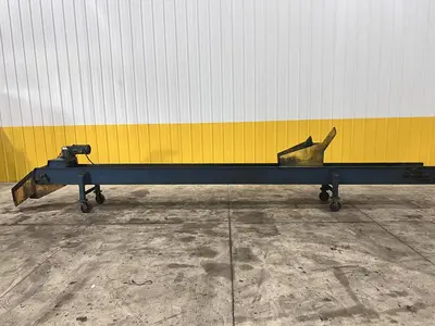 16' LONG X 12" WIDE METAL BELT PARTS TRANSFER CONVEYOR: STOCK #21669
