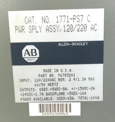 USED ALLEN BRADLEY 1771-PS7