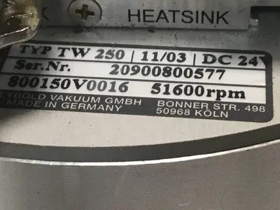 USED LEYBOLD TW250 S