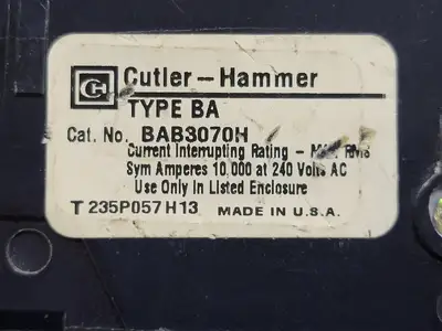 USED CUTLER-HAMMER BAB3070H
