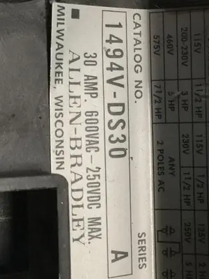 USED ALLEN BRADLEY 1494V-DS30 SER A