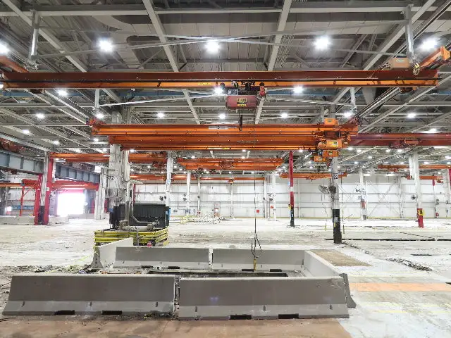 Cleveland Tramrail P&H 3 Ton Underhung Bridge Crane 45' 10" Span w/Remote