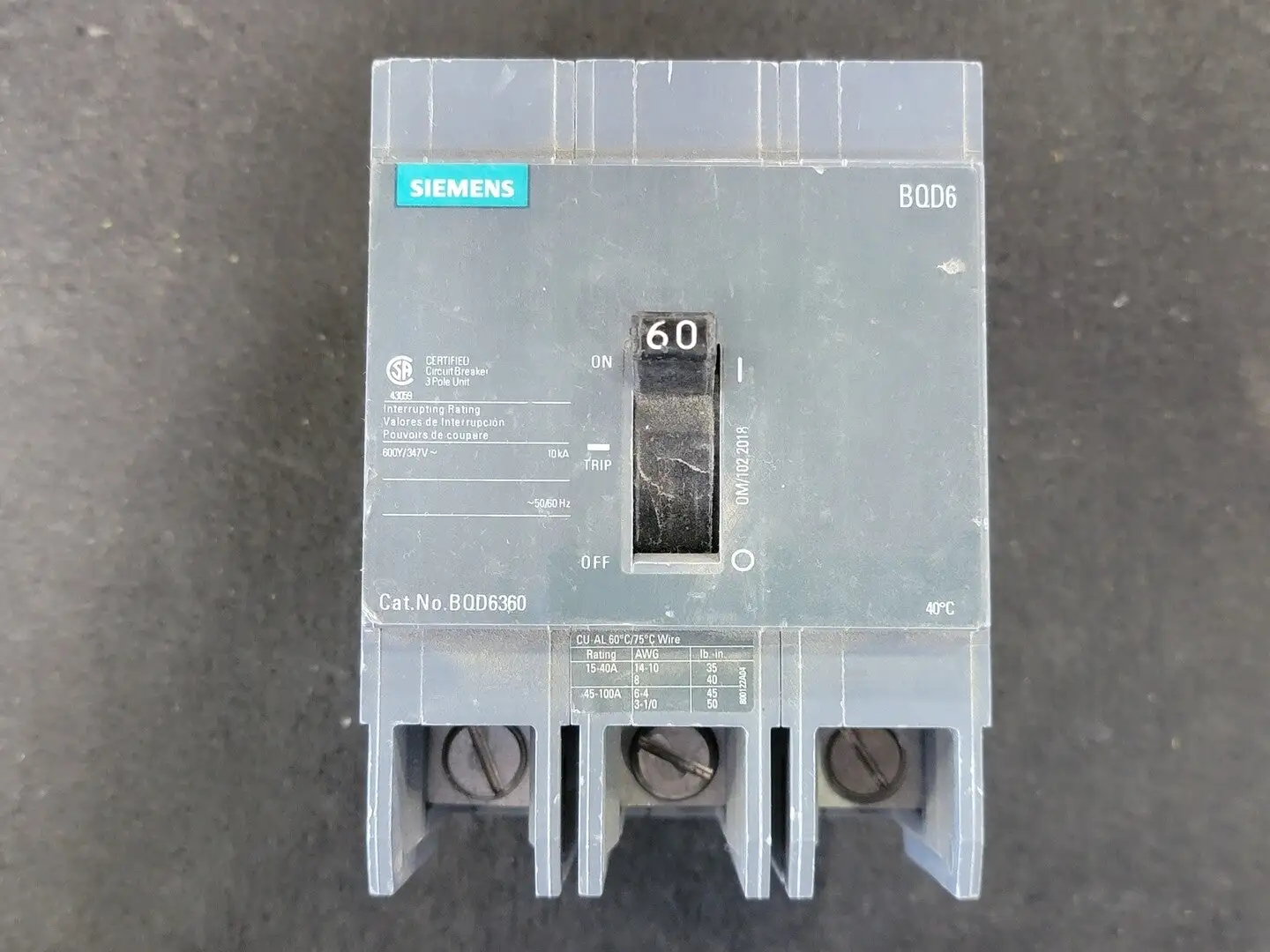 USED SIEMENS BQD6360