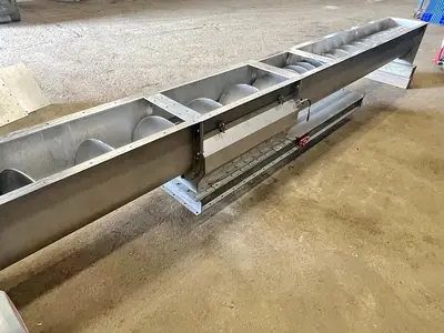Used Screw Conveyor, 14'' Diameter X 204'' Long, Tapered Screw