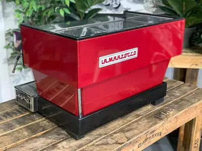 LA MARZOCCO LINEA CLASSIC 2 GROUP RED CHRONO TOUCH PADS ESPRESSO COFFEE MACHINE