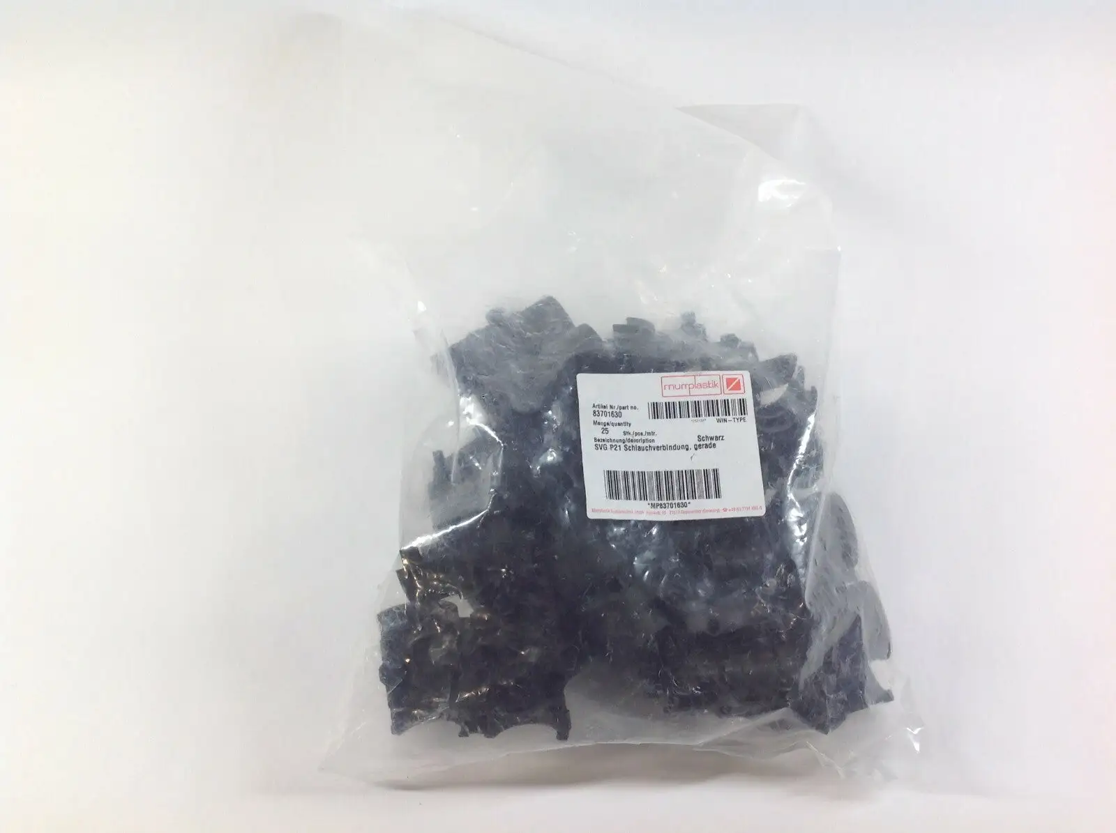 New | in-Stock MURRPLASTIK BLACK CONDUIT CONNECTOR SVG P21 PACKAGE OF 25 Electrical Fittings | Maverick Industrial Sales #1119960