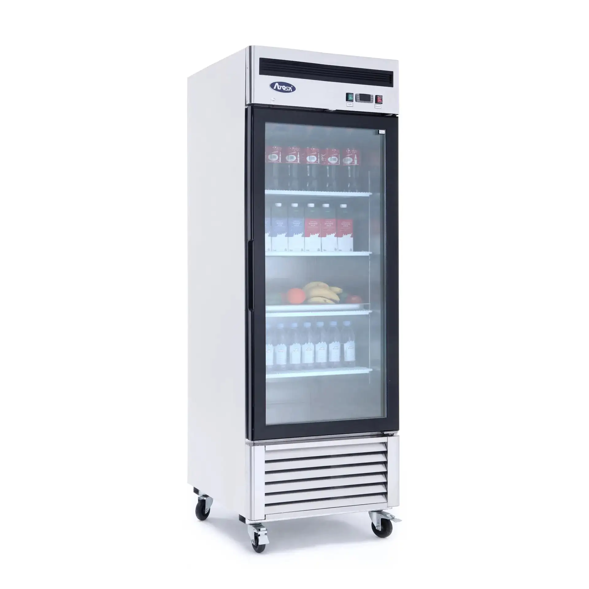 New | in-Stock Atosa New Atosa MCF8705GRL Bottom Mount (1) Glass Door Refrigerator - Left-Hinged Display Refrigerators Illinois US | Falcon Restaurant Supply #1375496