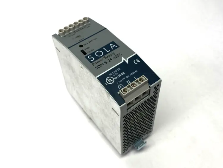 Used EMERSON, SOLA POWER SUPPLY 100-240VAC 2A IN 24VDC 5A 120W OUT DIN Rail Power Supplies Michigan US | Maverick Industrial Sales #1092190