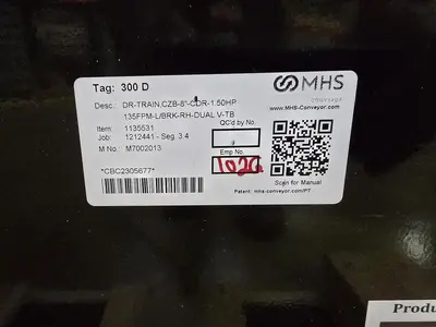 Used MHS ROLLER BED BELT CONVEYOR Belt Conveyors Wisconsin US | Packer City Sales #1301768