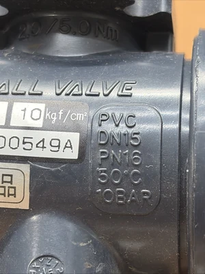 Asahi AV Valve 15- 1/2” PVC DN15 PN16 50degrees C,10 Bar NNB Fast 🇺🇸 Shipping