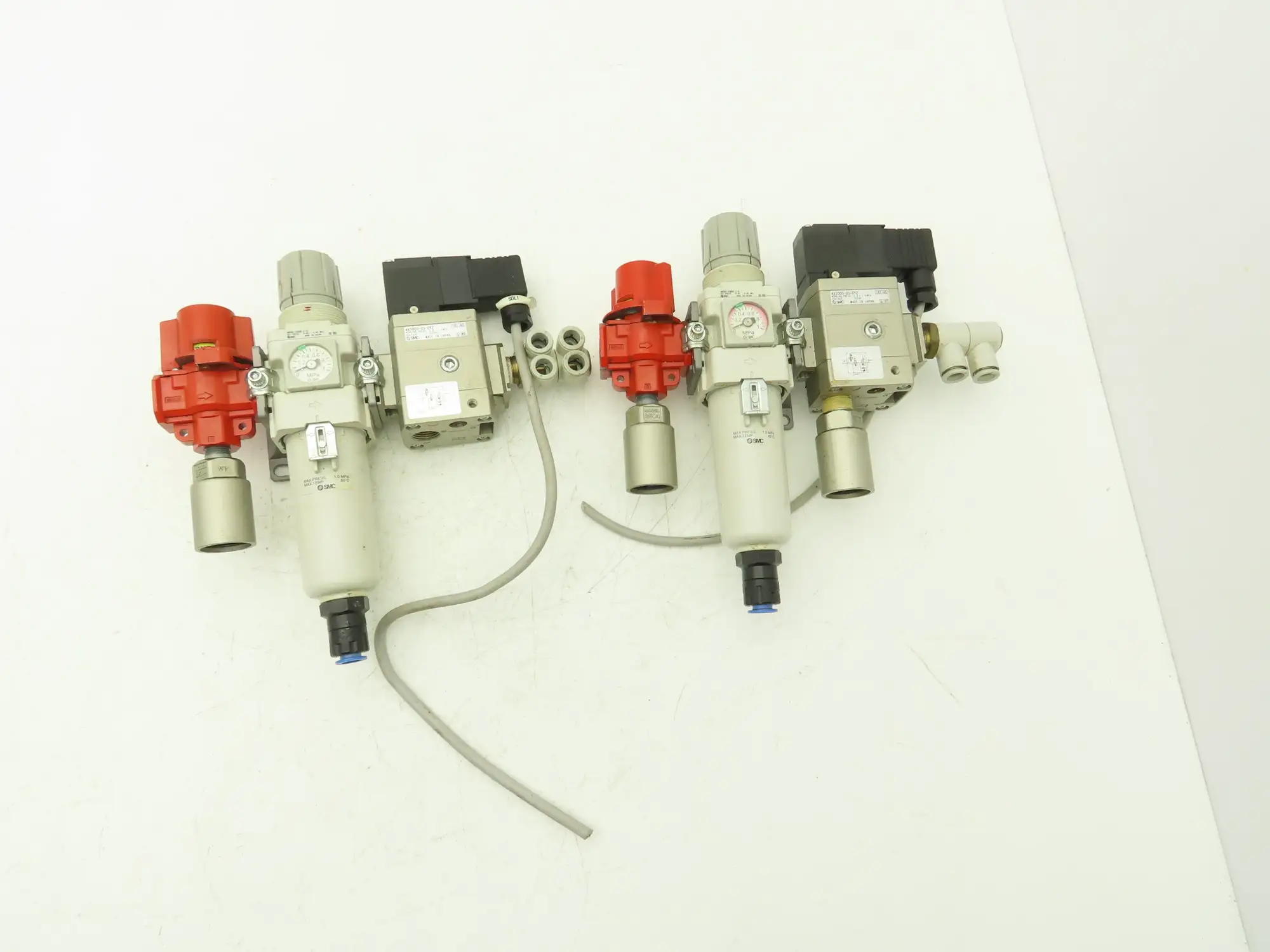 SMC Pneumatic Air Soft Start Valve Relief Filter Regulator Assembly Lot of 2
