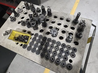 Cart and Contents; Approx (22) Cat 40 Tool Holders