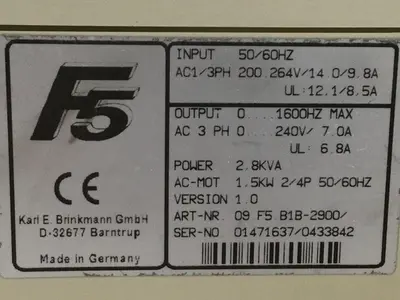 USED KEB 09.F5.B1B-2900