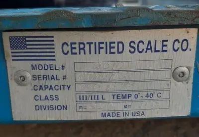 USED CERTIFIED SCALE CO. 2010