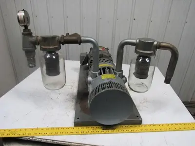 GAST 6066-V107A-T339 55CFM 15PSI 3HP Rotary Vane Oil-Less Vacuum Air Pump 3Ph