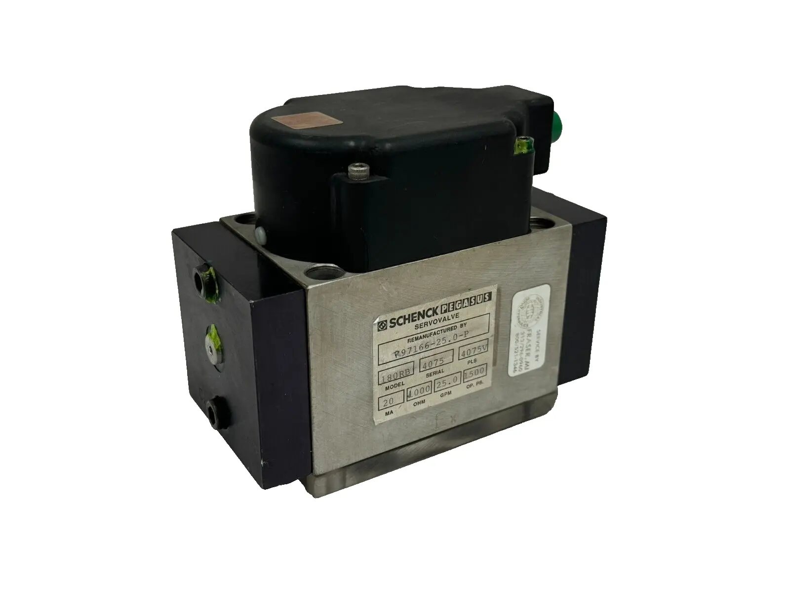 SCHNECK / PEGASUS 180RB SERVO VALVE R97166-25.0-P 4075V 25GPM REFURBISHED