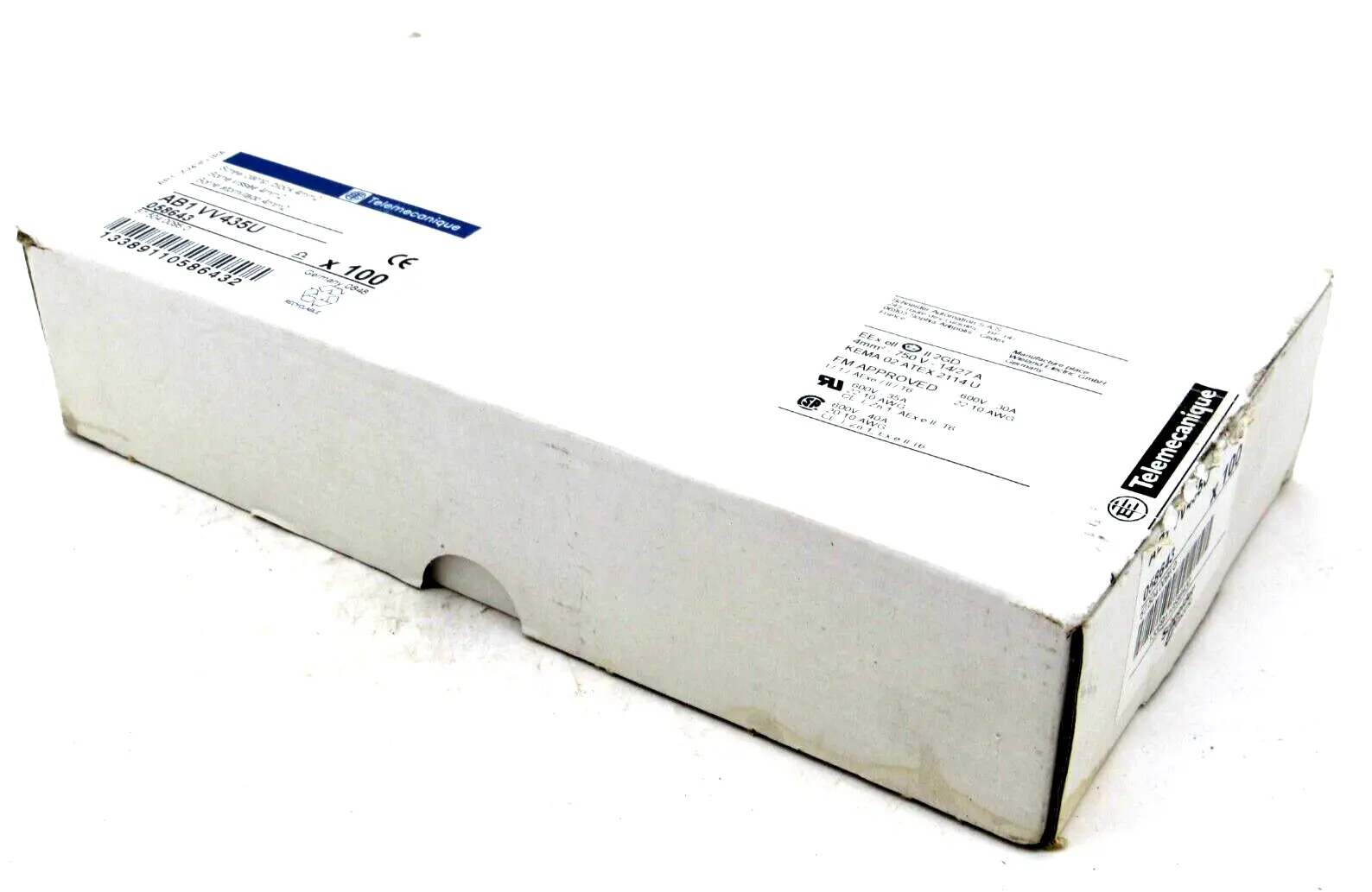 NEW BOX OF 100 TELEMECANIQUE AB1-VV435U TERMINAL BLOCKS AB1VV435U