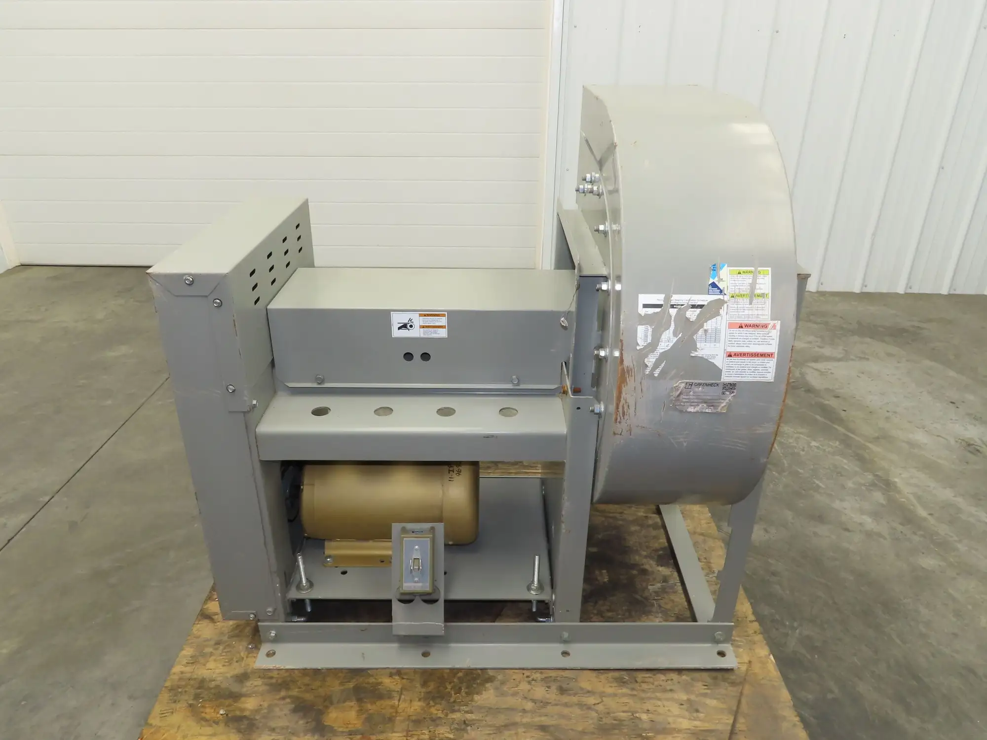 Greenheck 11-FP0-SD-10 Radial Centrifugal Blower 5Hp 230/460V 3Ph Bad Bearing
