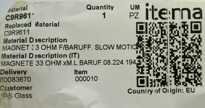 NEW ITEMA C9R961 MAGNET 33 OHM F/BARUFF C9R9611