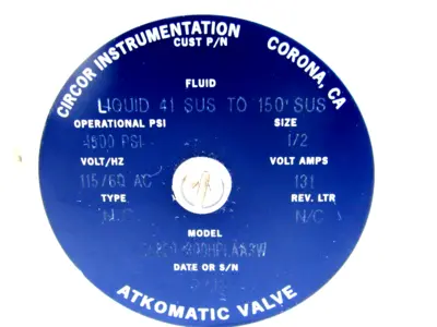 NEW CIRCOR INSTRUMENTS 15820-300HPLAA3W AUTOMATIC VALVE