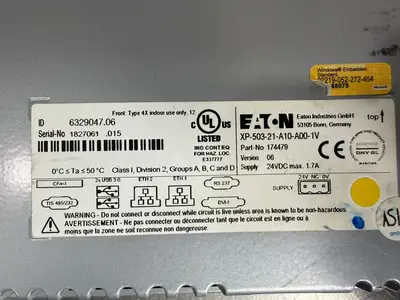Eaton XP-503-21-A10-A00-1V Interface Panel 174479 Ver06 24Vdc 1.7A (8.6.8)