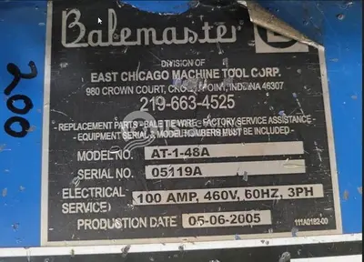 USED 2005 BALEMASTER TWO (2) HORIZONTAL