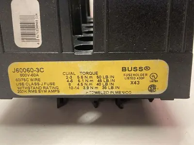 Used BUSS J60060-3C Miscellaneous Equipment (Electrical & Power) Ohio US | Surplus Asset Holdings #1363800