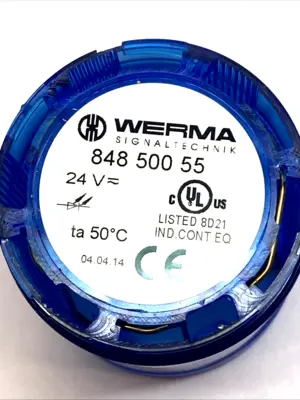 USED WERMA BLUE LED PERMANENT STACKLIGHT MODULE 24V AC/DC KS50