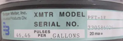 NEW BADGER PFT-1E FLOW METER M70 GALLONS 1" 58872-039 PFT1E