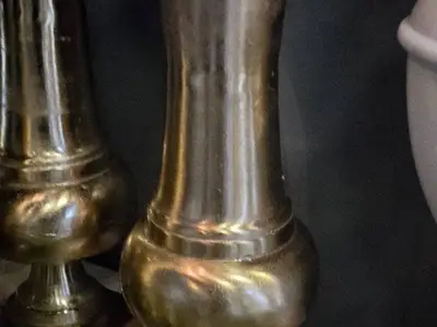 Lot of (1) Metal Decorative Floor Vase - Majesty by Accent Décor 10 1/2" x 32" (gold)