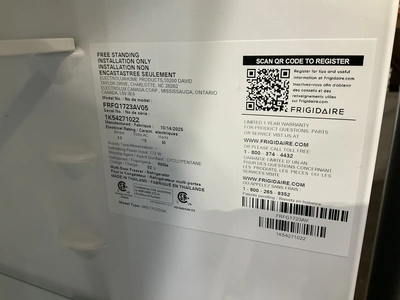 USED FRIGIDAIRE FRFG17W3AV05