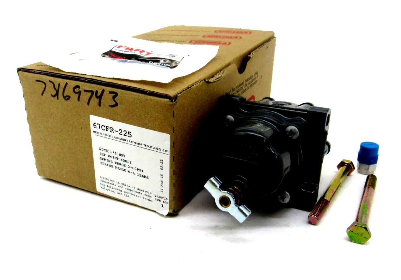 NEW FISHER CONTROLS 67CFR-225 PRESSURE REGULATOR 1/4" NPT 40PSI 67CFR225