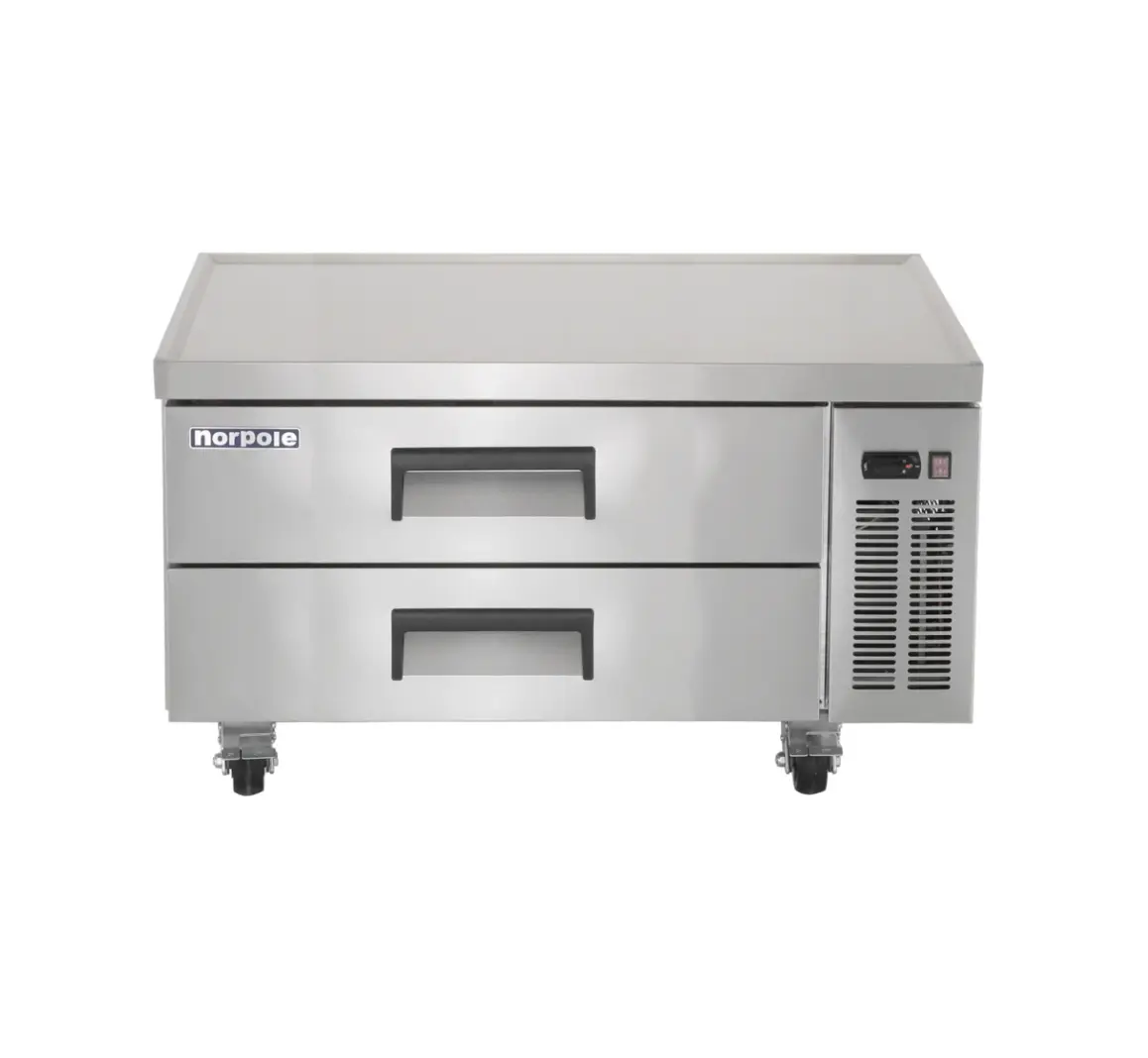 Magic Chef 48 IN WIDE, 9.3 CU FT. 2-DRAWER CHEF BASE COMMERCIAL REFRIGERATOR IN STAINLESS STEEL