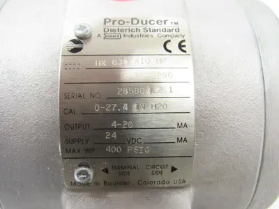 Dieterich Standard 2000HX030A10 HP Pro-Ducer Flow Meter Calibrated 0-27.4