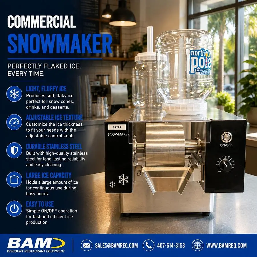 New | in-Stock NORTH POLE FC80F-1 Snow Cone Machines Florida US | BAM Discount Restaurant Equipment #1308607