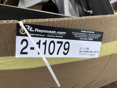 Skid of used semi truck truck interior parts including dash panels, trim, climate control panels, ve...