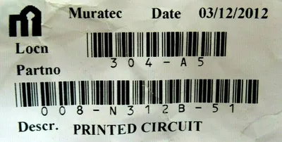 NEW MURATA 008-N312B-51 CIRCUIT BOARD 008N312B51