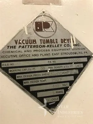 Used PATTERSON-KELLEY _UNKNOWN_ Double Cone - V Rotary Vacuum Dryers California US | Star Industries #1255325