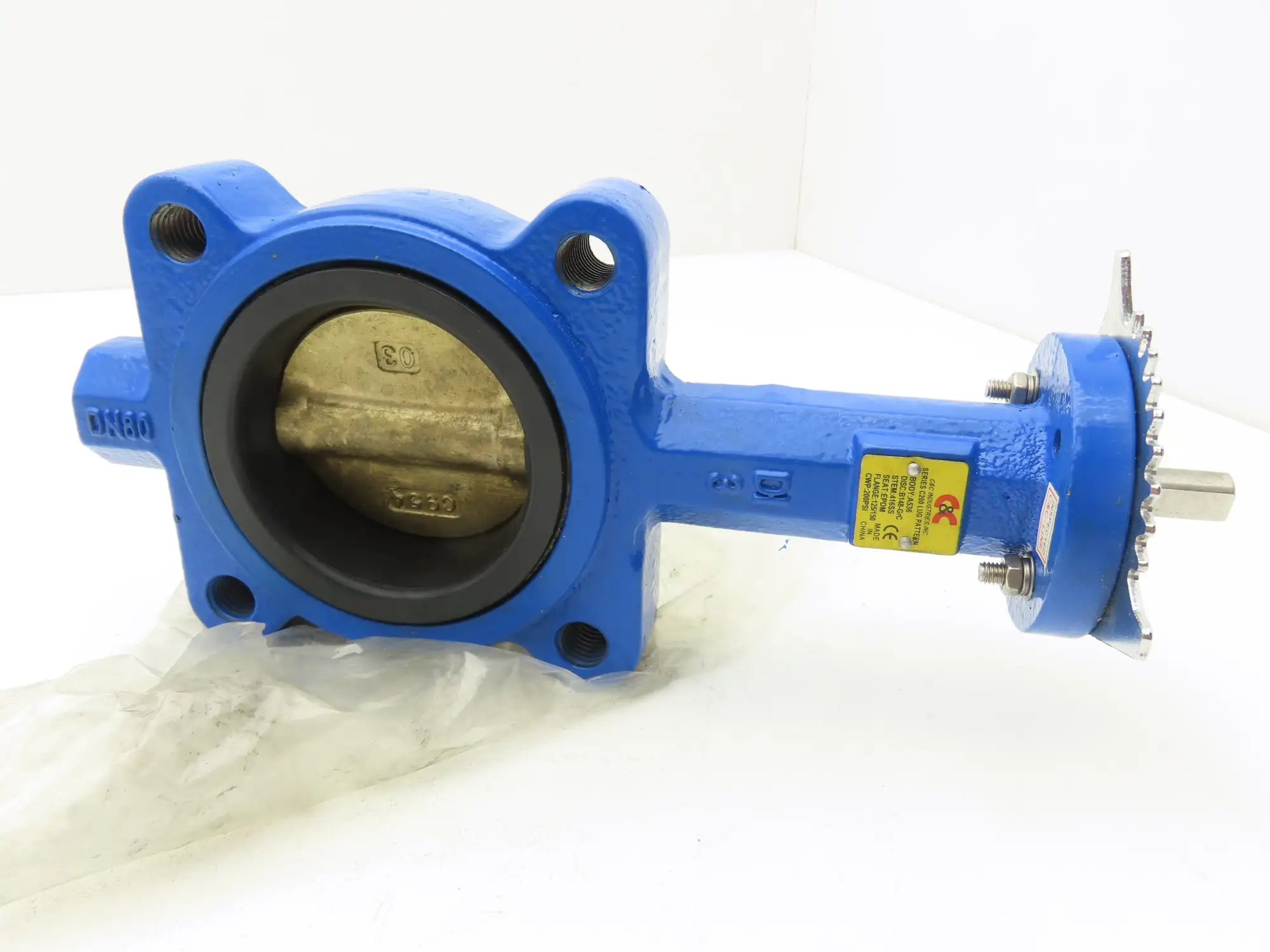 C&C Industries B148-GRC Butterfly Valve 3" Stainless Disc 200 PSI A536 DN80