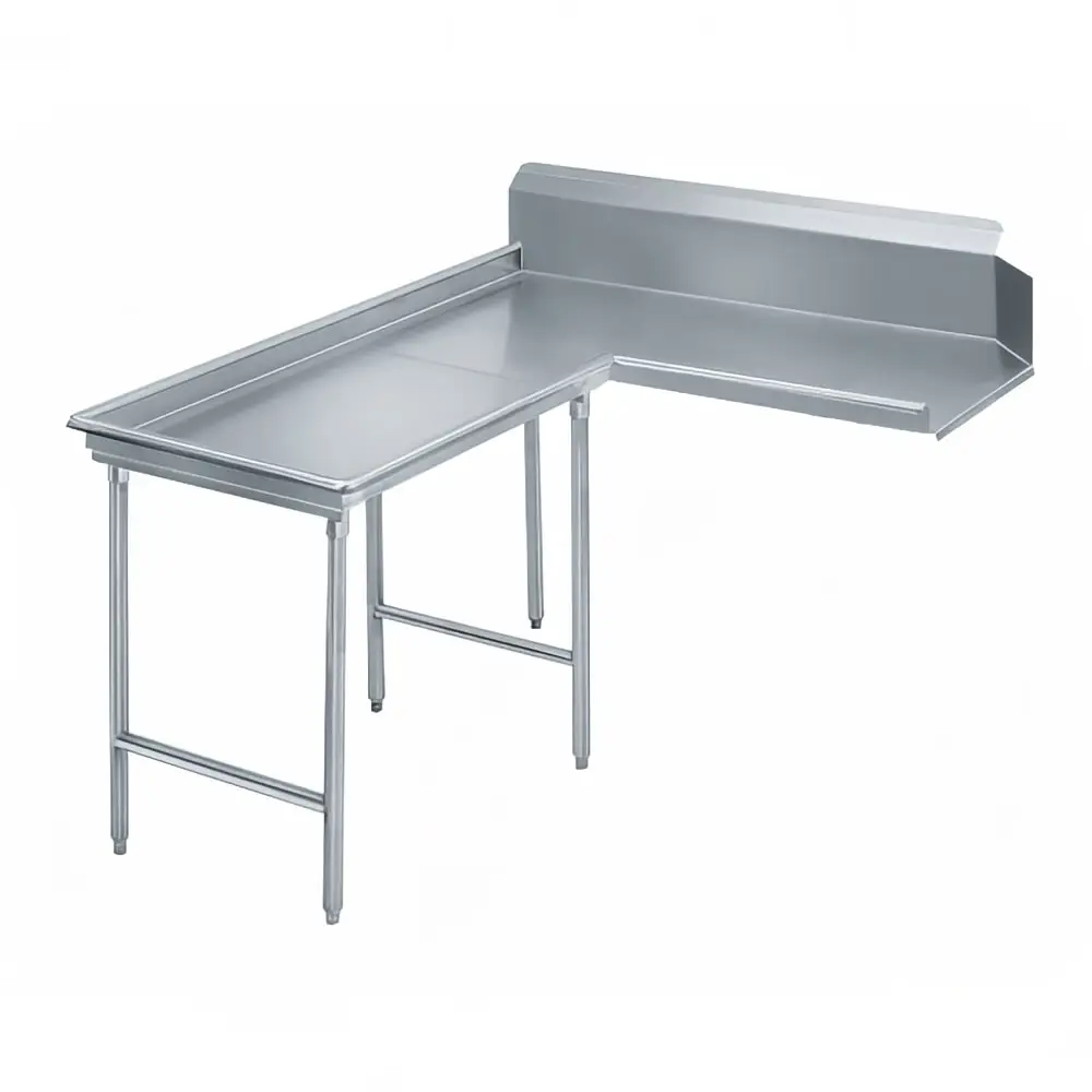 Advance Tabco DTC-G70-72L 71" Dishtable - Island Style, Crossrails, Stainless Legs, R-L, 14 ga 304 Stainless