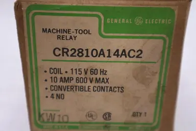 NEW OPEN BOX GENERAL ELECTRIC CR2810A14AC2 600V 10A STK GF123A