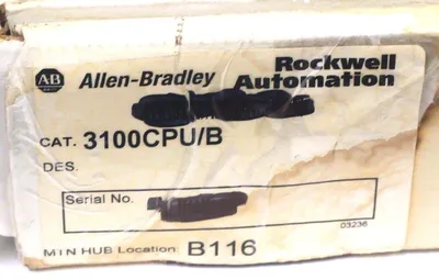 ALLEN BRADLEY 3100-CPU PROCESSOR MODULE SER. B, 3100CPU, CPU86-NDP, REPAIRED