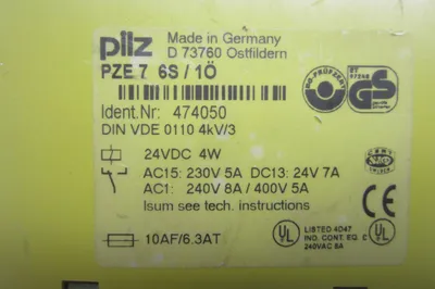 USED PILZ PZE-7-24VDC-6S-1O SAFETY RELAY PZE724VDC6S1O