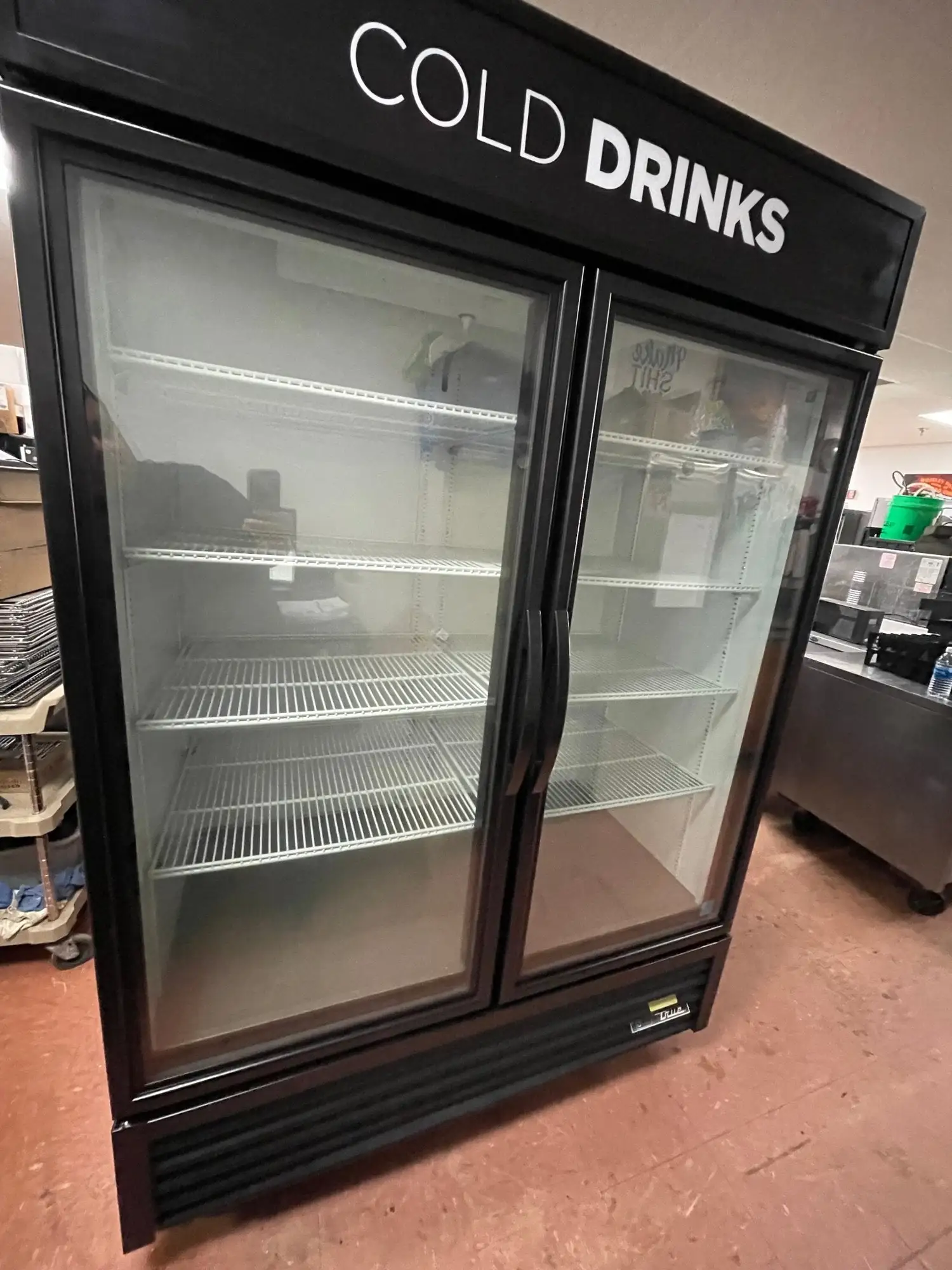 Used True Used 2019 True GDM-49 2 Door Glass Reach-In Merchandising Cooler Refrigerator Display Refrigerators Illinois US | Falcon Restaurant Supply #1375670