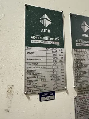 USED 2013 AIDA NC1-2000(2)