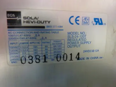 USED SOLA ELECTRIC SLS-24-120T
