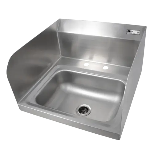John Boos PBHS-W-1410-2DM-SSLR Deck Mount Hand Sink w/ 2 Side Splash, 4" On-Center, 14 x 10 x 5" Bowl