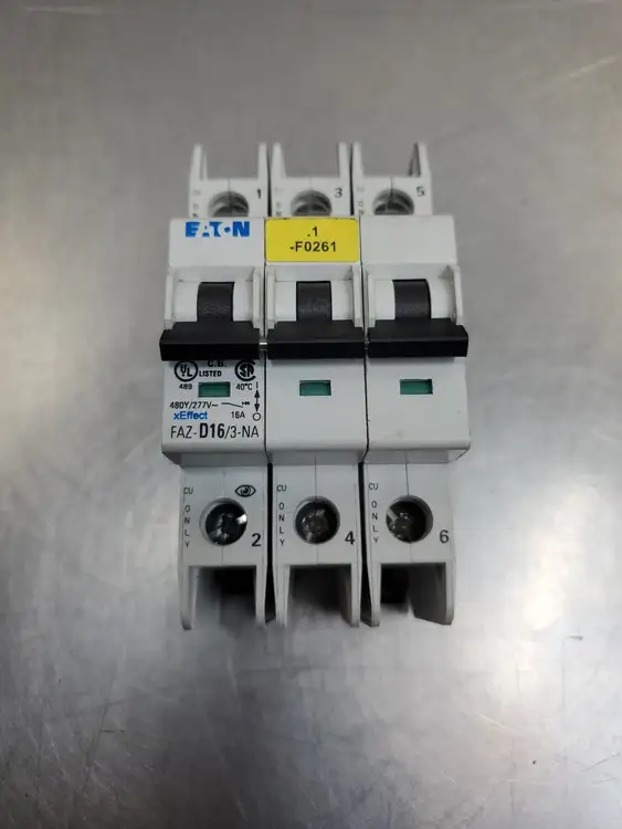 Used Eaton FAZ-D16/3-NA Circuit Breaker, 16A, 3P, 480Y/277VAC Circuit Breakers South Carolina US | Palmetto Automation #1150417