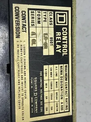 USED SQUARE D 8501-L0-40